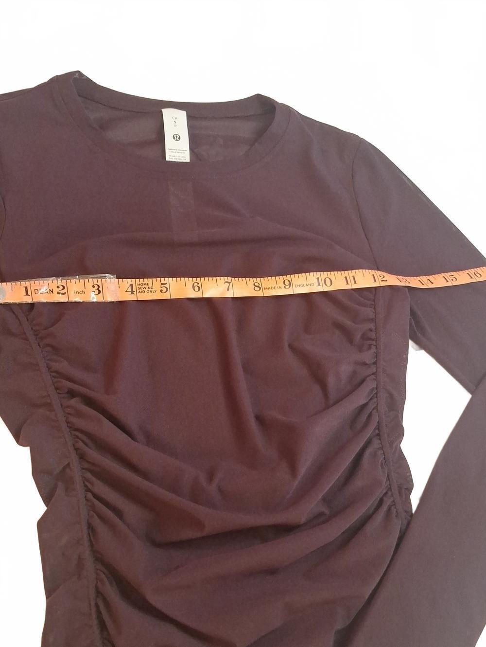 #788 NWT Lululemon Sheer Long Sleeve Ruched size S - Picture 2 of 7